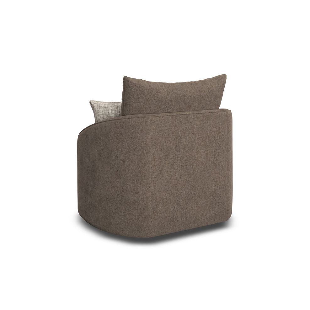Elston Swivel Cuddler Chair in Penny Burrow Fabric 3