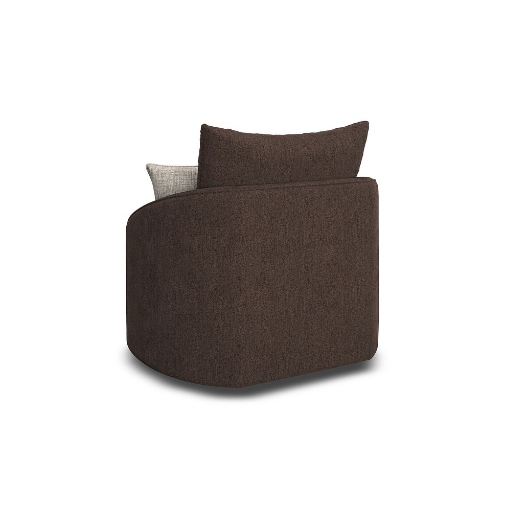 Elston Swivel Cuddler Chair in Penny Cacao Fabric 3