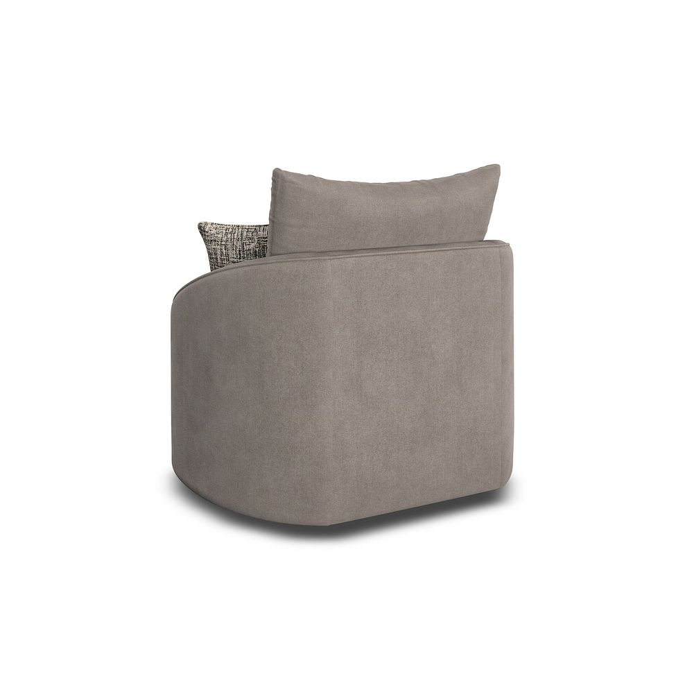 Elston Swivel Cuddler Chair in Penny Clay Fabric 3