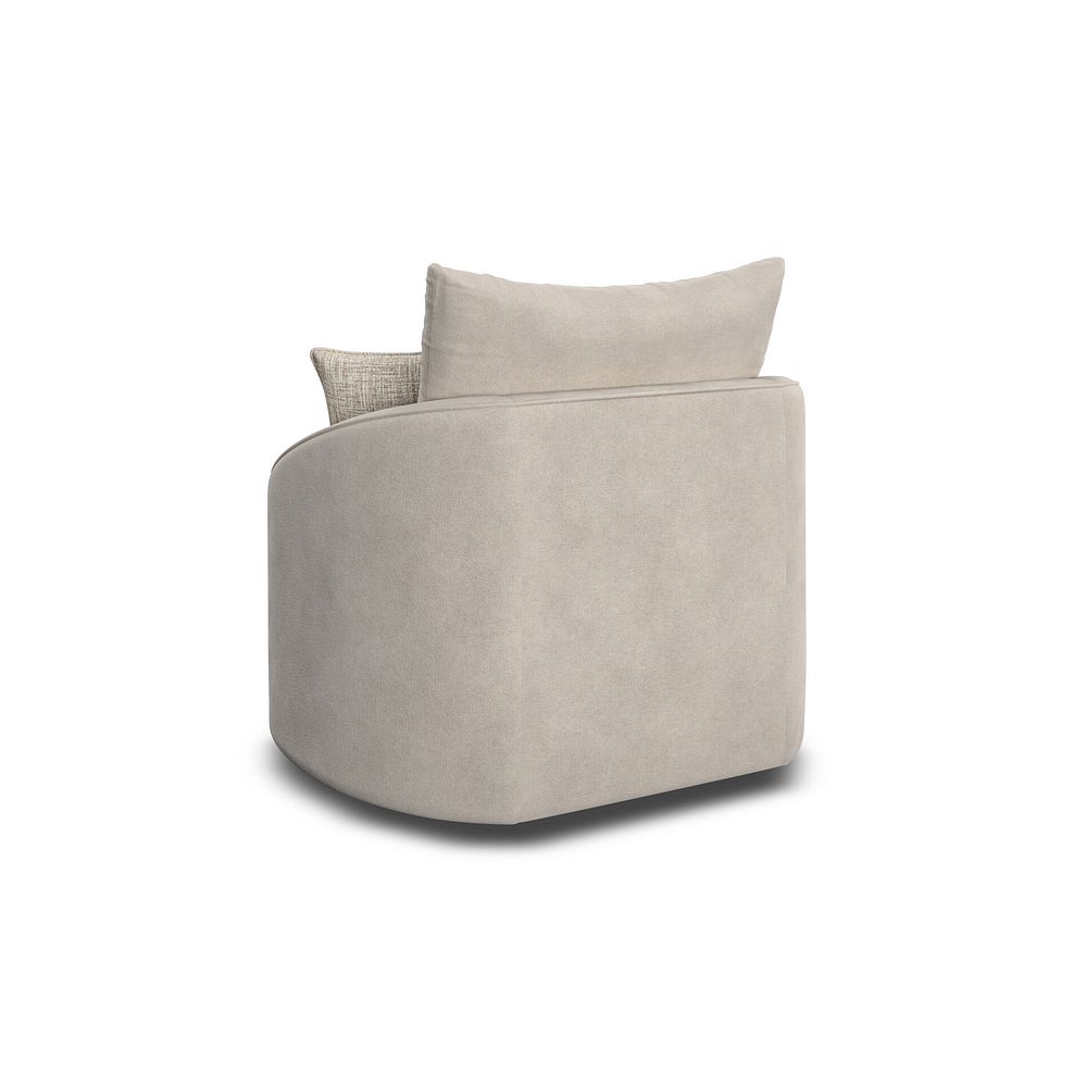 Elston Swivel Cuddler Chair in Penny Dove Fabric 3