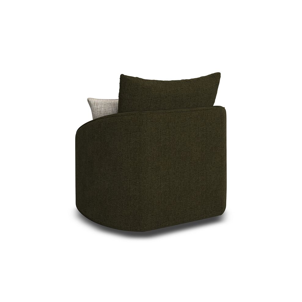 Elston Swivel Cuddler Chair in Penny Forest Fabric 3