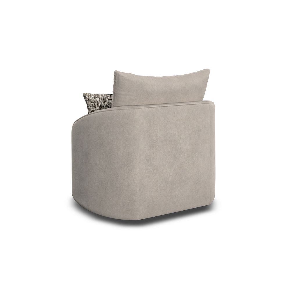 Elston Swivel Cuddler Chair in Penny Mid Grey Fabric 3