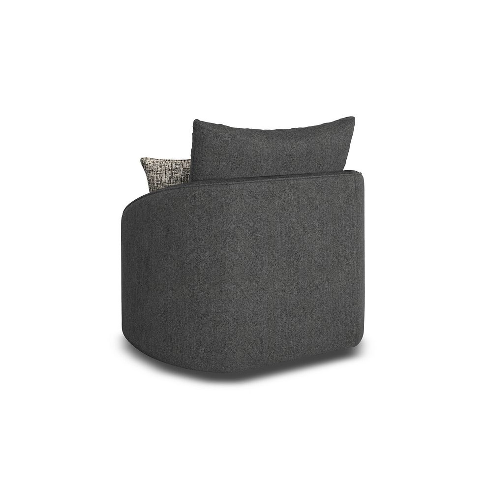 Elston Swivel Cuddler Chair in Penny Whisp Fabric 3