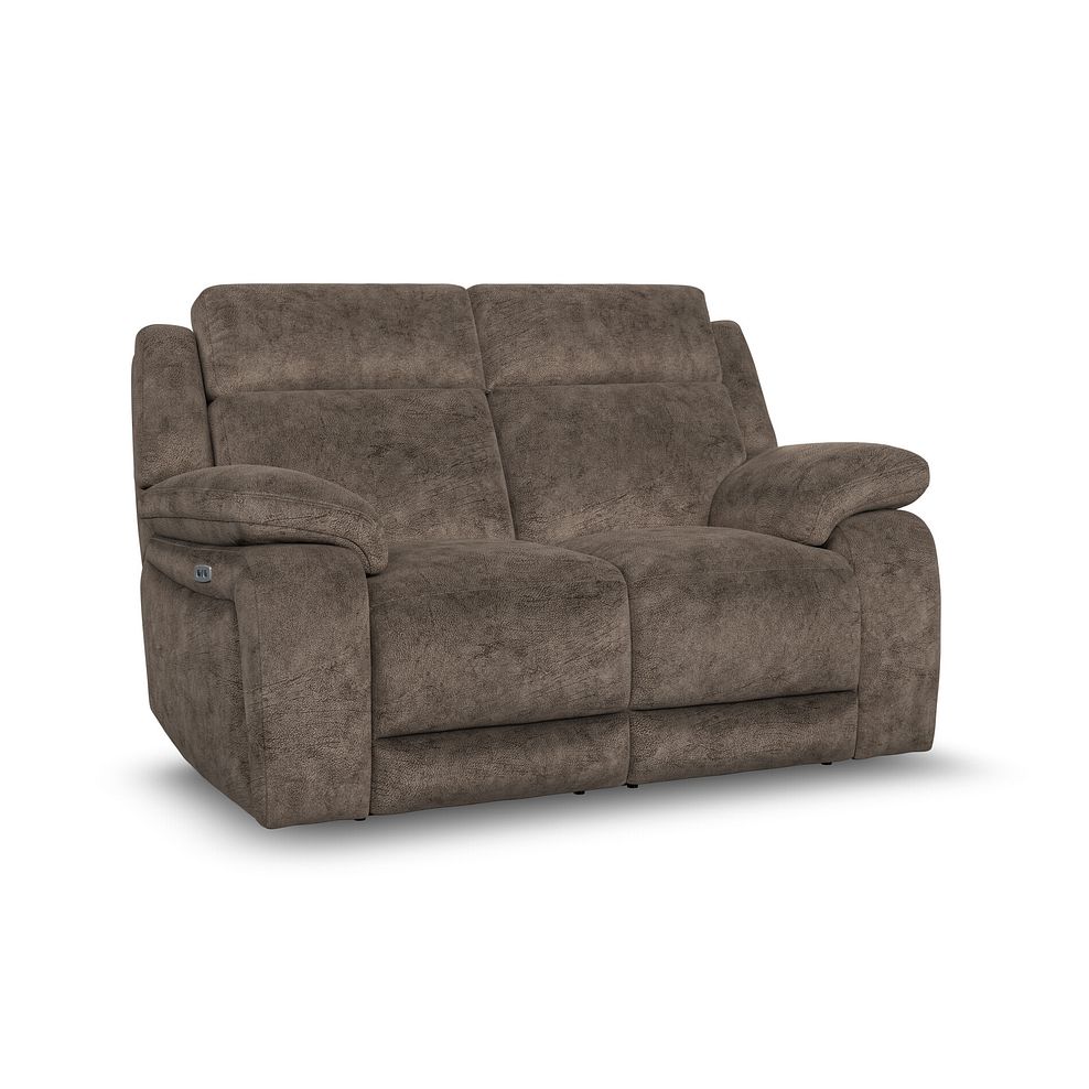 Emerson 2 Seater Electric Recliner Sofa in Dapple Chocolate Fabric 1