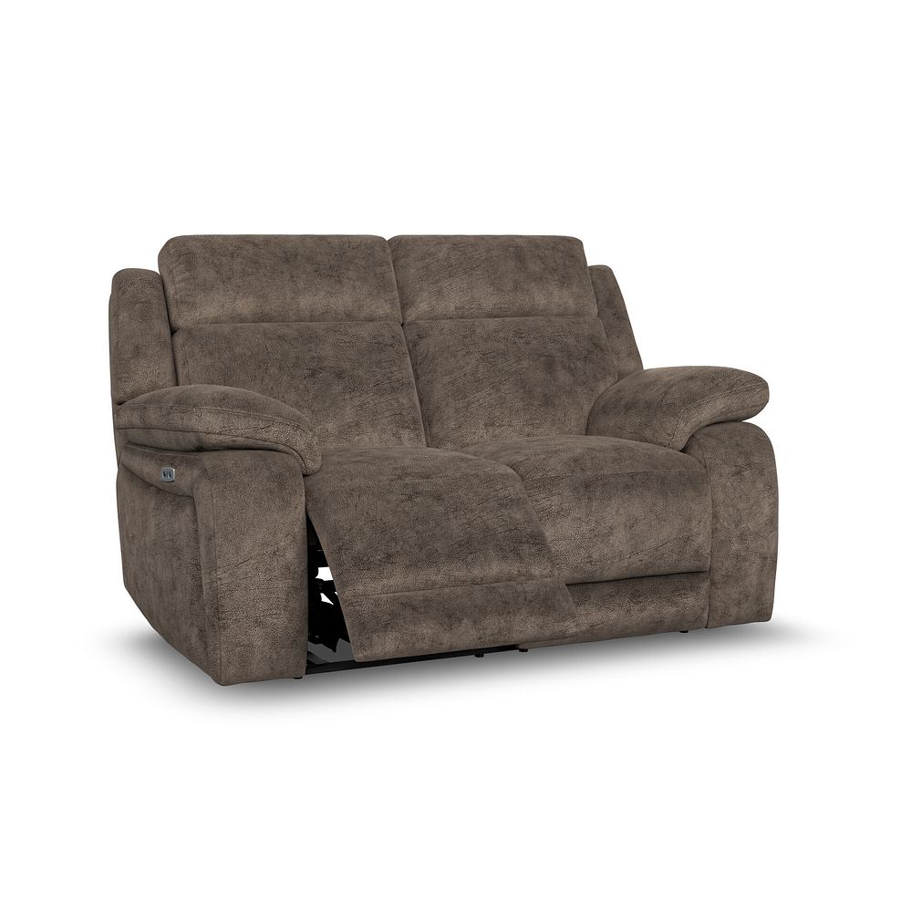 Emerson 2 Seater Electric Recliner Sofa in Dapple Chocolate Fabric 2