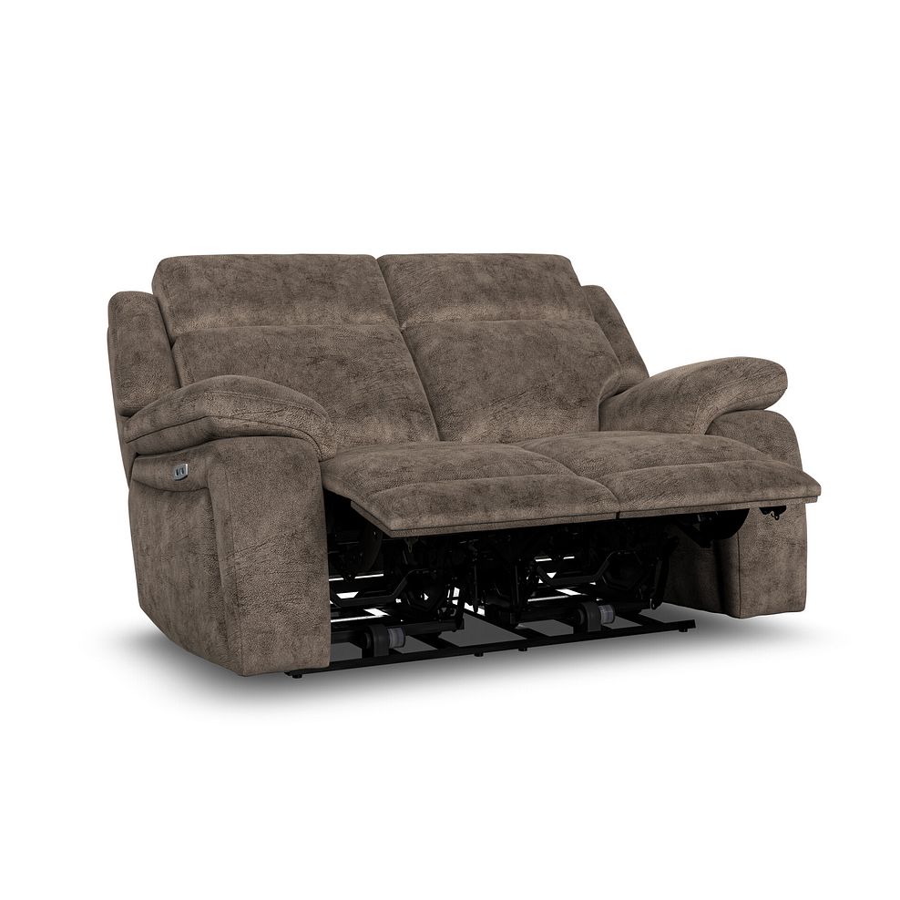 Emerson 2 Seater Electric Recliner Sofa in Dapple Chocolate Fabric 4
