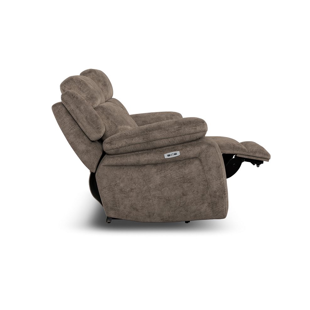 Emerson 2 Seater Electric Recliner Sofa in Dapple Chocolate Fabric 8