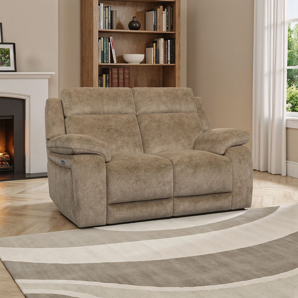 Emerson 2 Seater Electric Recliner Sofa in Luxe Charcoal Fabric 1