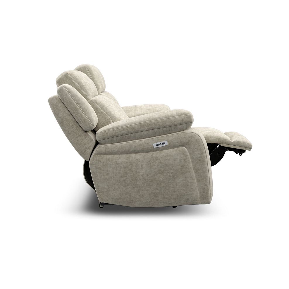 Emerson 2 Seater Electric Recliner Sofa in Plush Beige Fabric 8