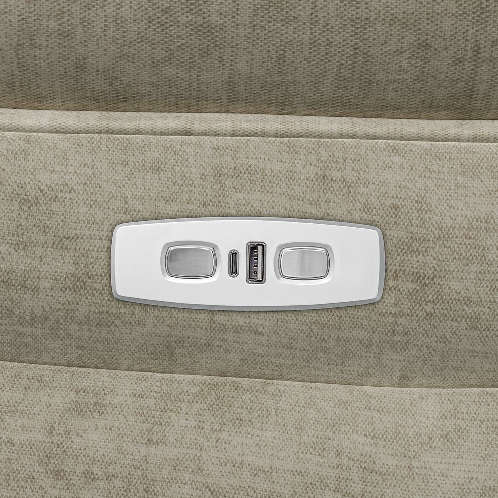 Emerson 2 Seater Electric Recliner Sofa in Plush Beige Fabric 12