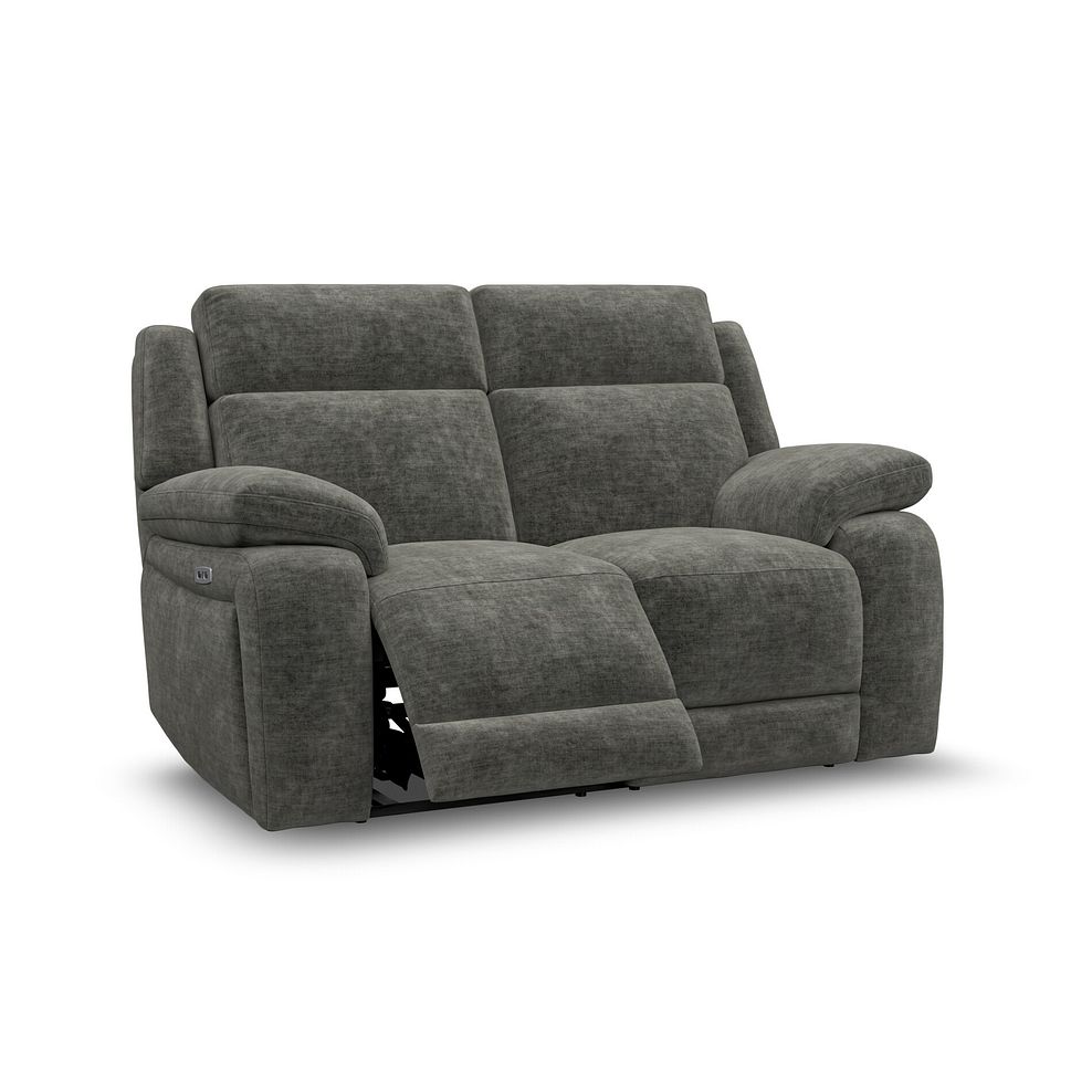 Emerson 2 Seater Electric Recliner Sofa in Plush Charcoal Fabric 2