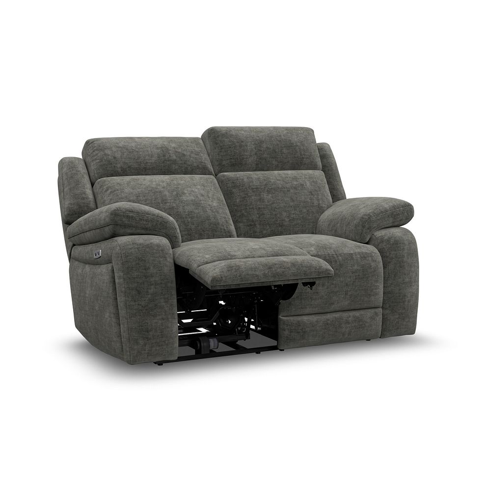 Emerson 2 Seater Electric Recliner Sofa in Plush Charcoal Fabric 3