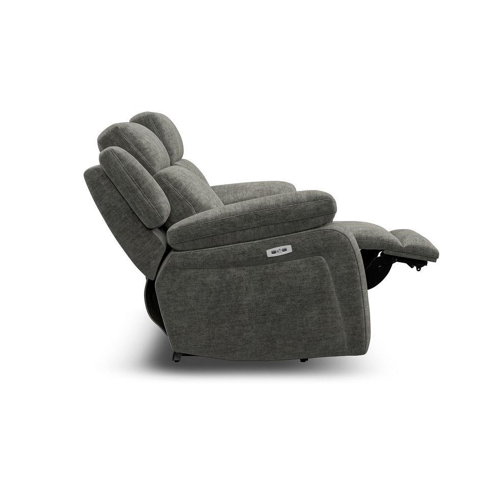 Emerson 2 Seater Electric Recliner Sofa in Plush Charcoal Fabric 8