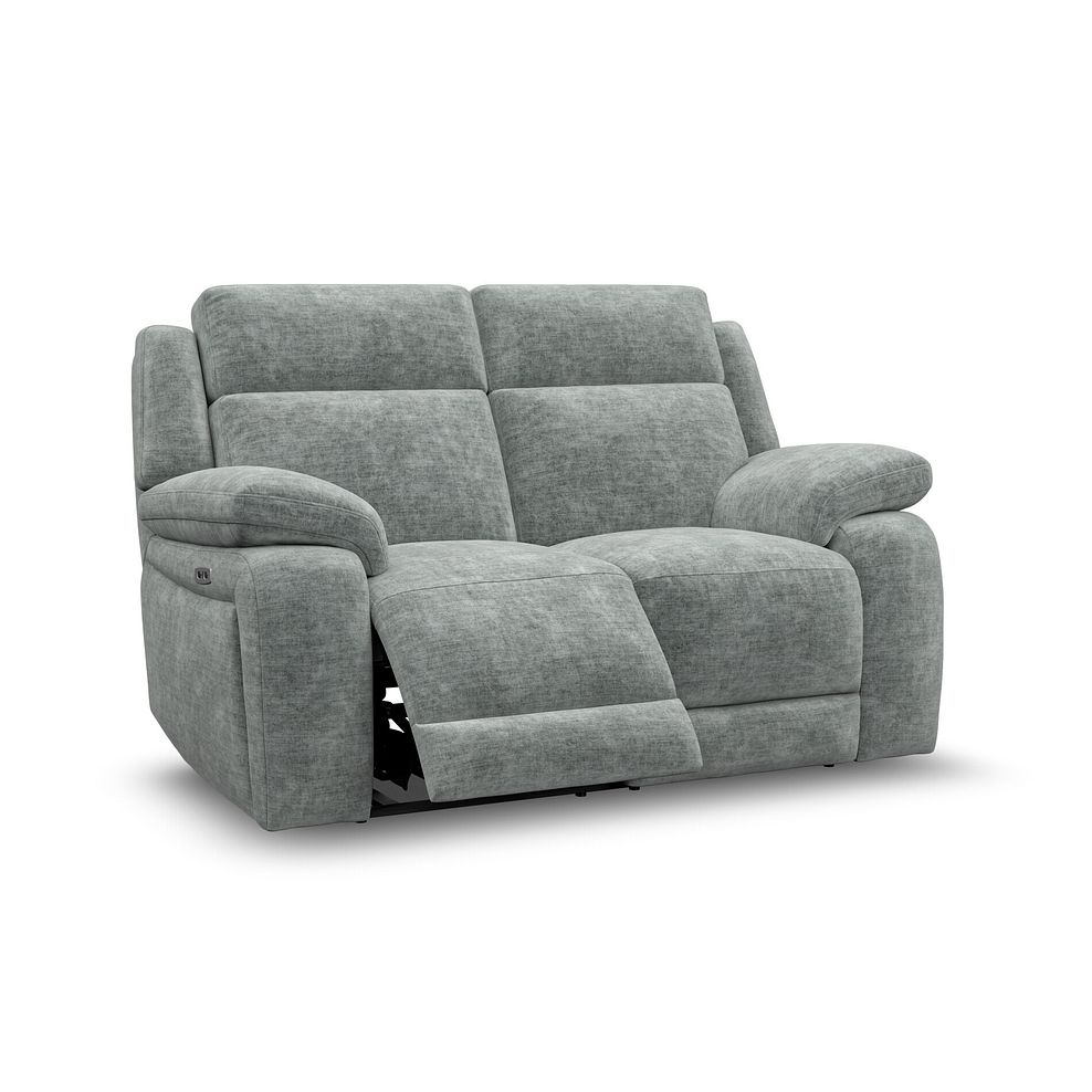 Emerson 2 Seater Electric Recliner Sofa in Plush Silver Fabric 2