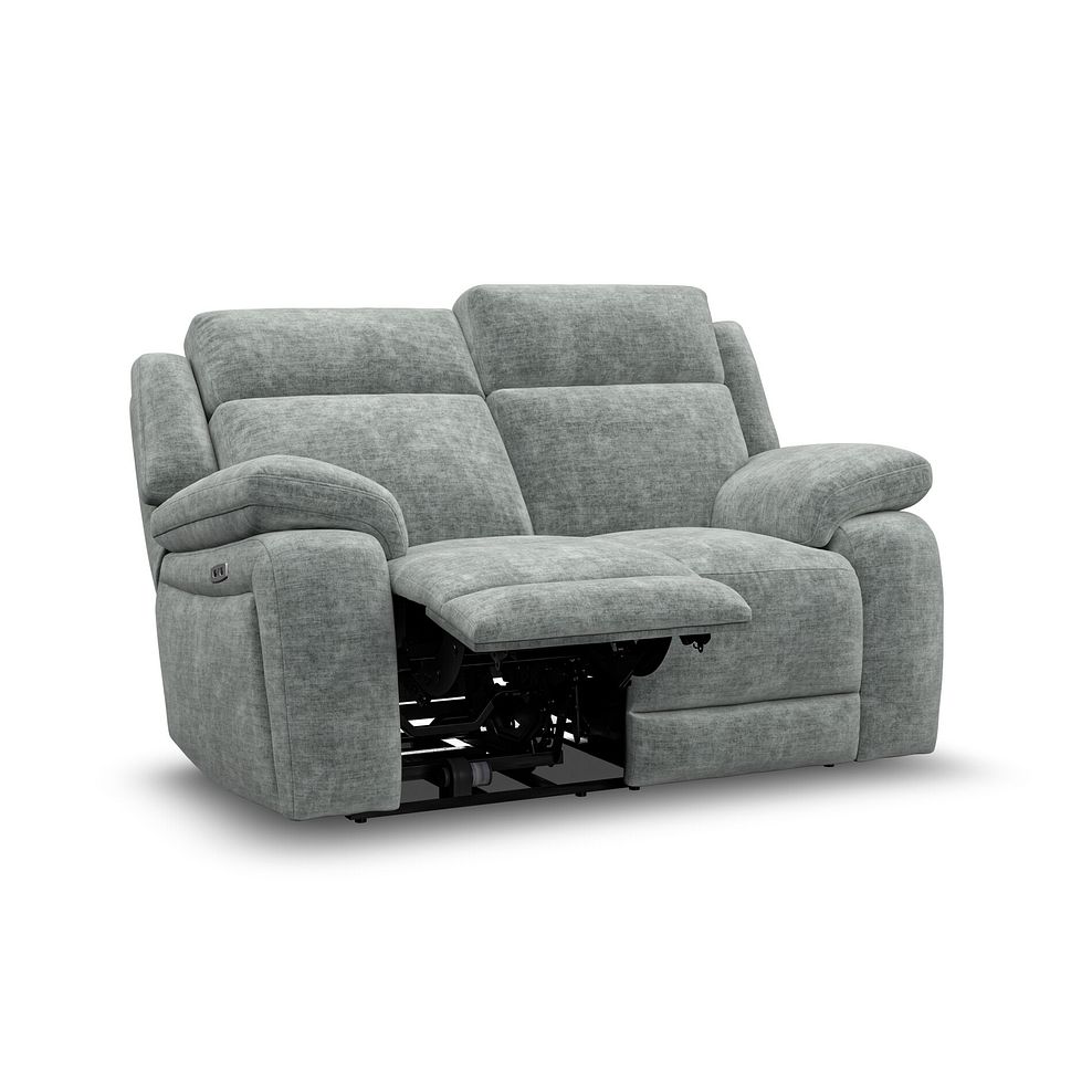 Emerson 2 Seater Electric Recliner Sofa in Plush Silver Fabric 3
