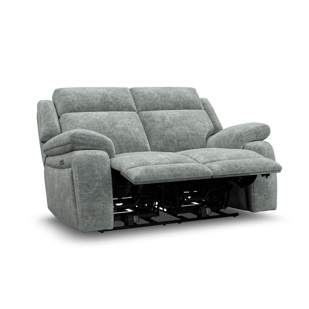 Emerson 2 Seater Electric Recliner Sofa in Plush Silver Fabric 4