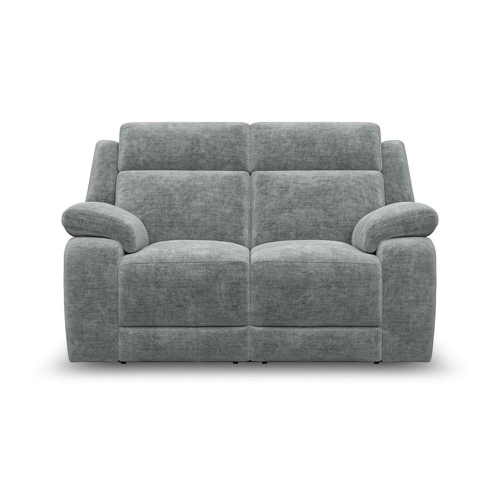 Emerson 2 Seater Electric Recliner Sofa in Plush Silver Fabric 5