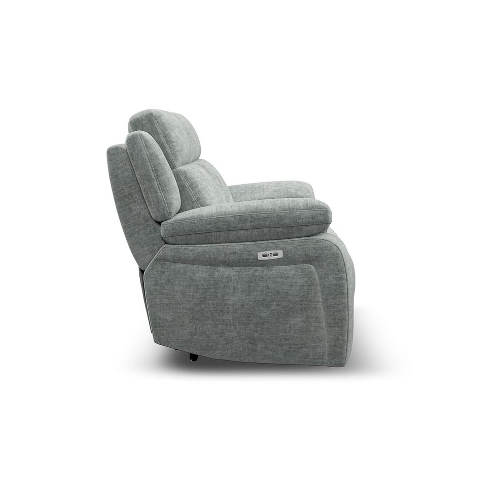 Emerson 2 Seater Electric Recliner Sofa in Plush Silver Fabric 7