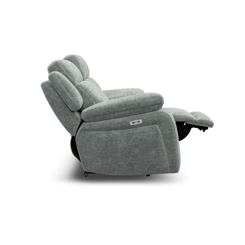 Emerson 2 Seater Electric Recliner Sofa in Plush Silver Fabric 8