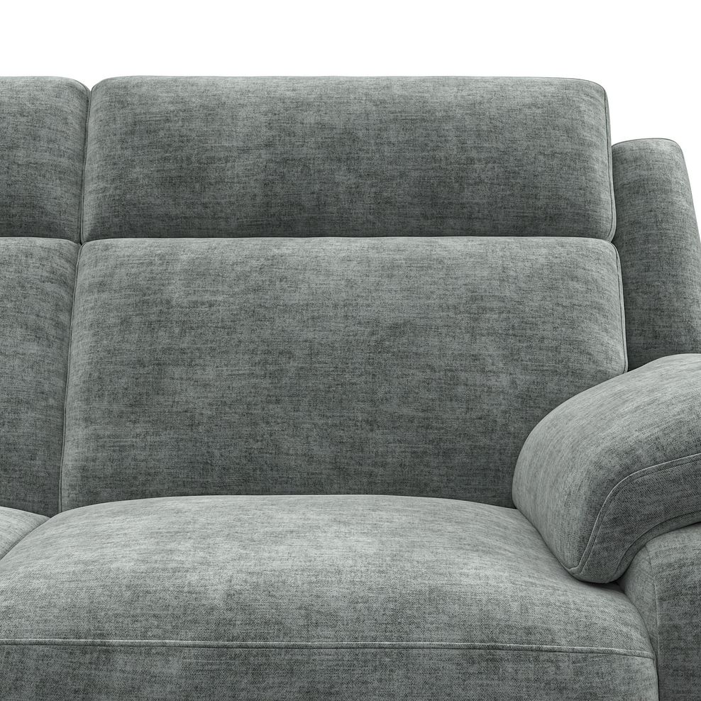 Emerson 2 Seater Electric Recliner Sofa in Plush Silver Fabric 10