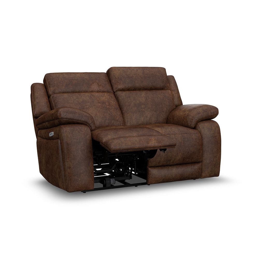 Emerson 2 Seater Electric Recliner Sofa in Ranch Dark Brown Fabric 3