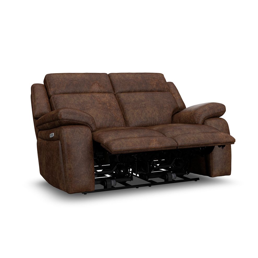 Emerson 2 Seater Electric Recliner Sofa in Ranch Dark Brown Fabric 4