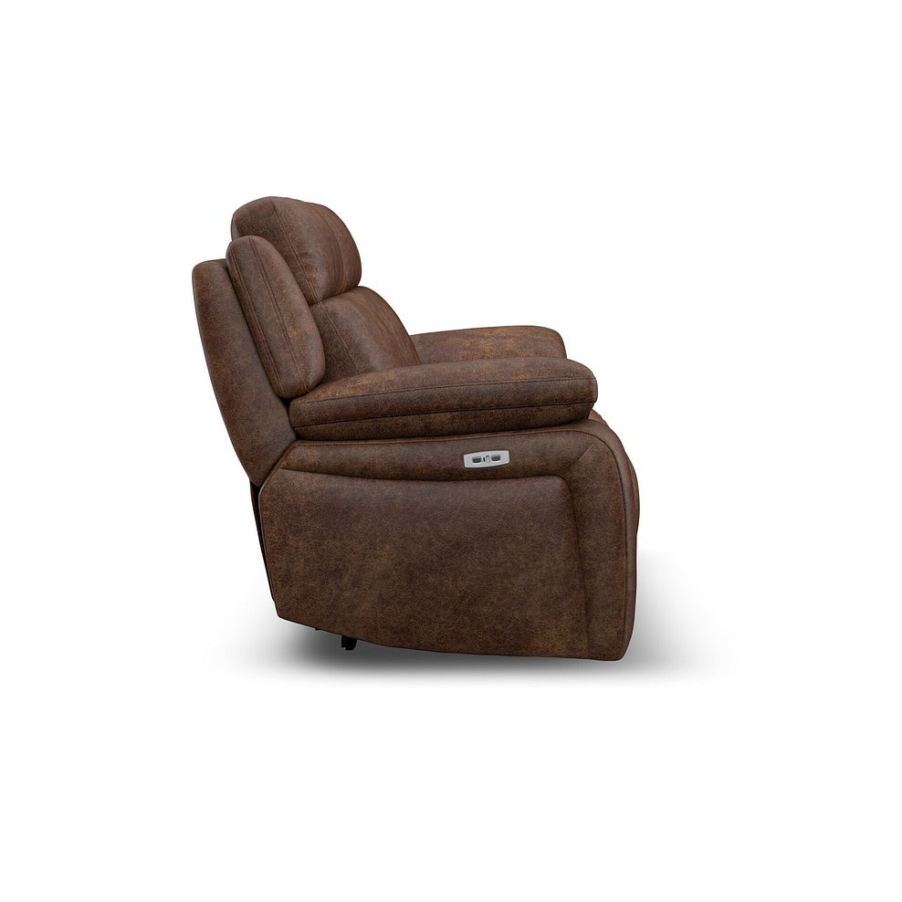 Emerson 2 Seater Electric Recliner Sofa in Ranch Dark Brown Fabric 7