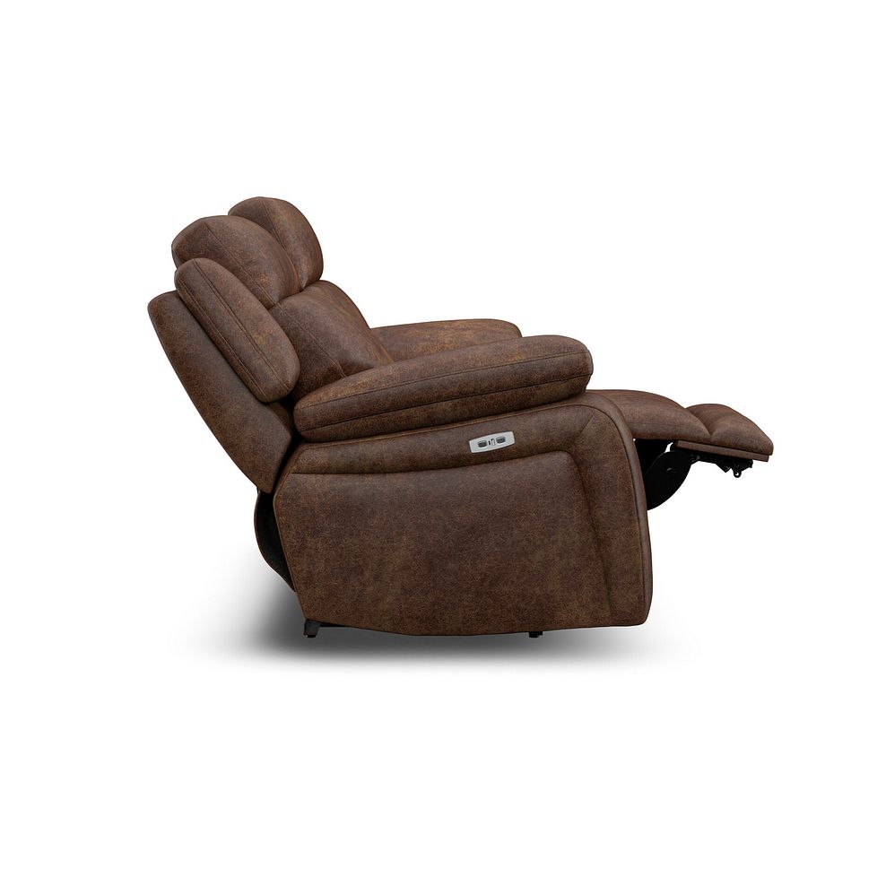 Emerson 2 Seater Electric Recliner Sofa in Ranch Dark Brown Fabric 8