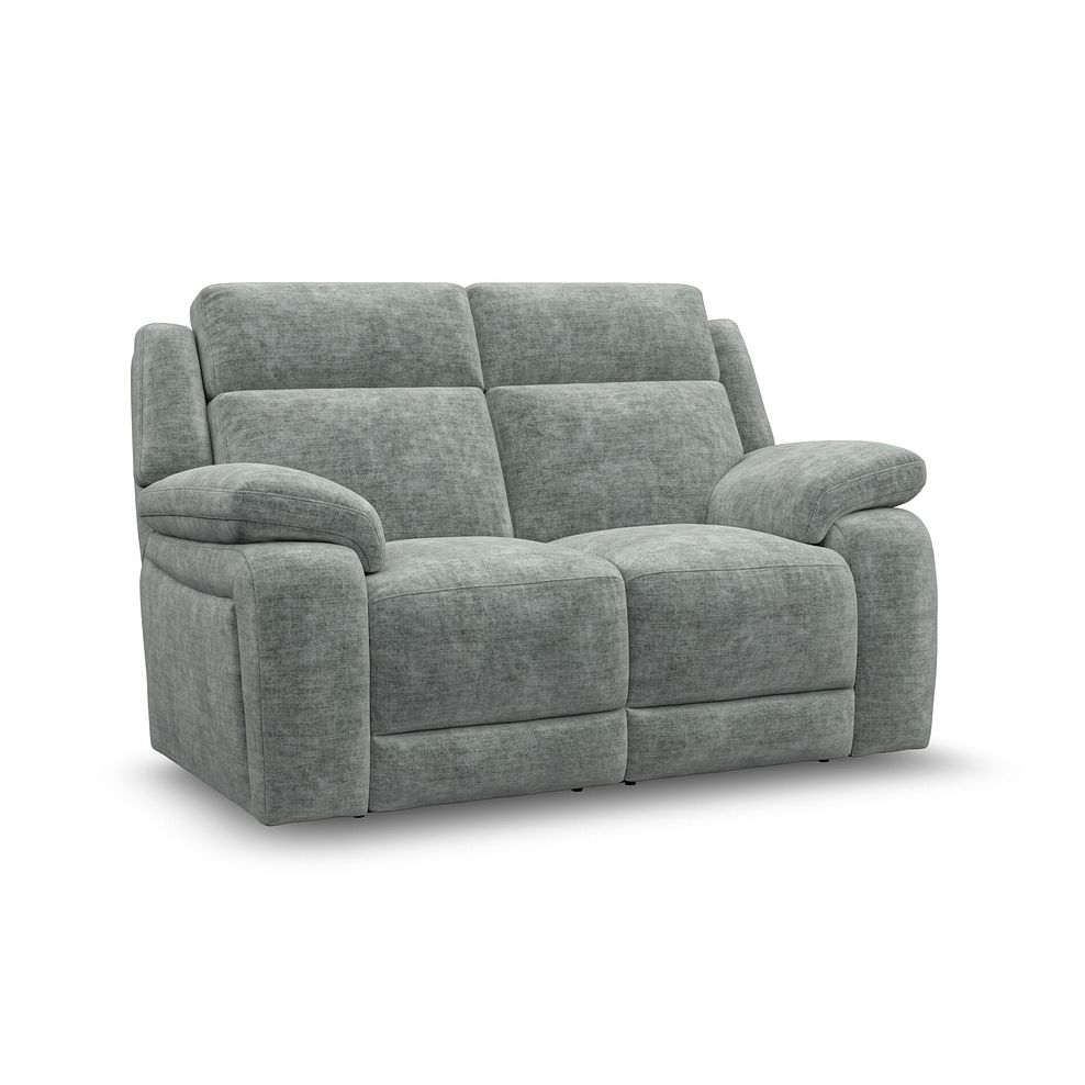 Emerson 2 Seater Sofa in Plush Silver Fabric 1