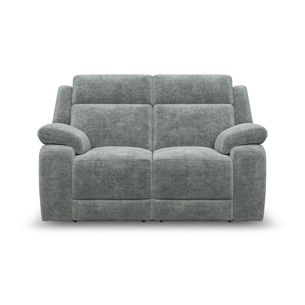 Emerson 2 Seater Sofa in Plush Silver Fabric 2