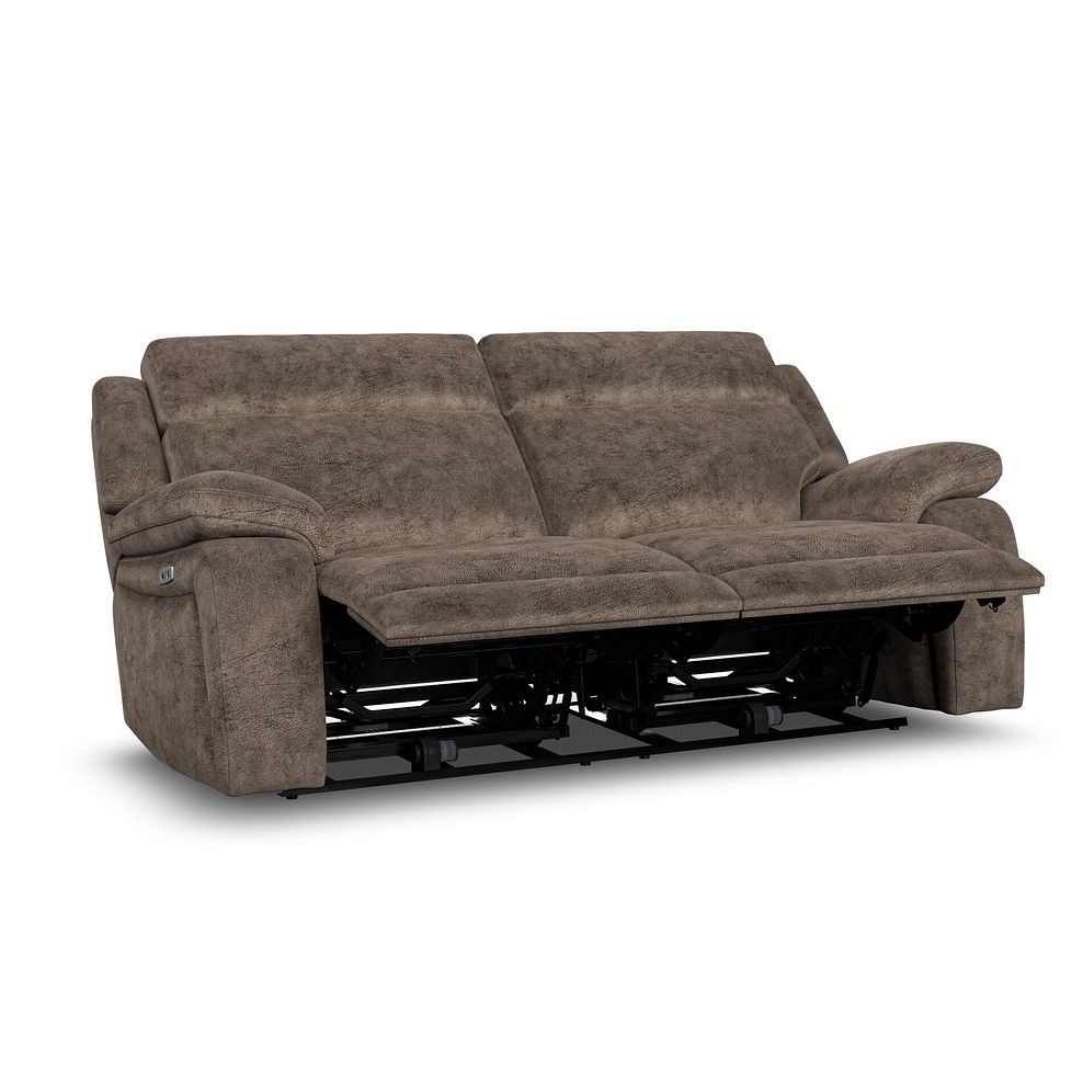 Emerson 3 Seater Electric Recliner Sofa in Dapple Chocolate Fabric 4