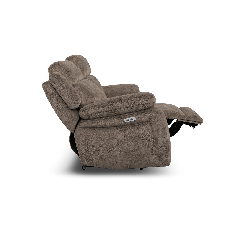 Emerson 3 Seater Electric Recliner Sofa in Dapple Chocolate Fabric 8