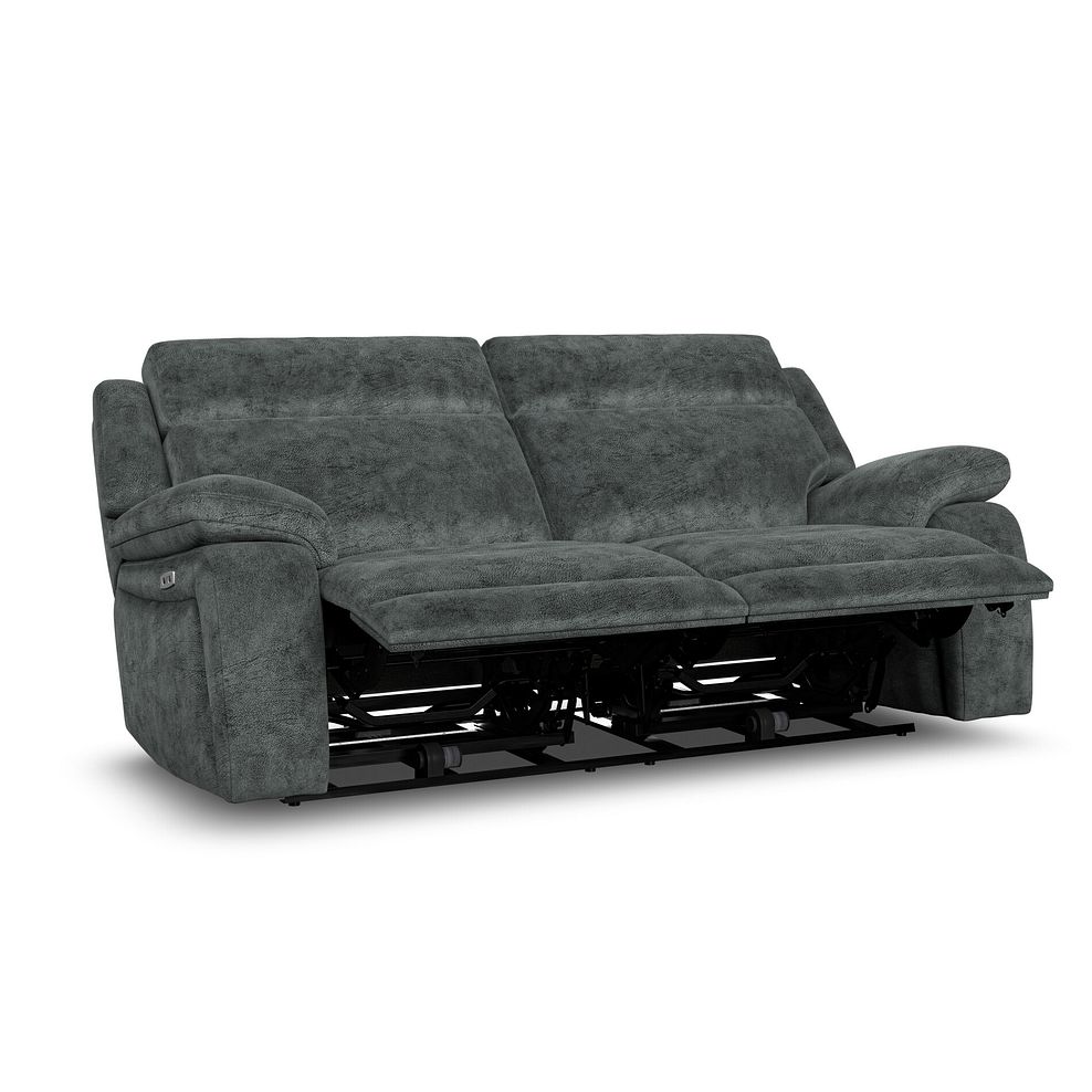 Emerson 3 Seater Electric Recliner Sofa in Dapple Grey Fabric 4