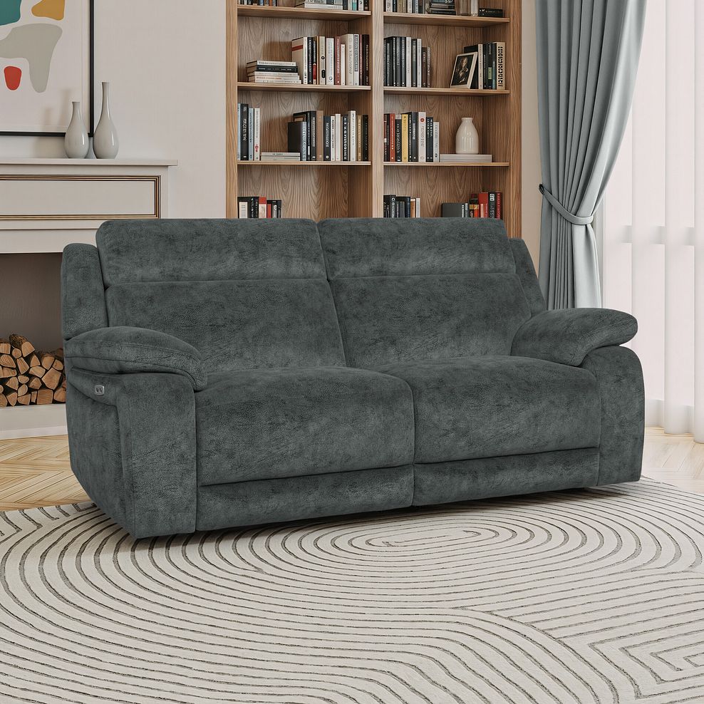 Emerson 3 Seater Electric Recliner Sofa in Dapple Grey Fabric 1