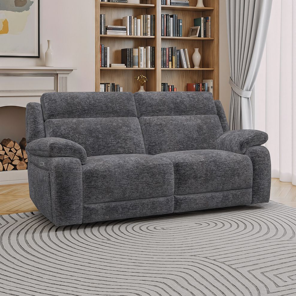 Emerson 3 Seater Electric Recliner Sofa in Luxe Charcoal Fabric 1
