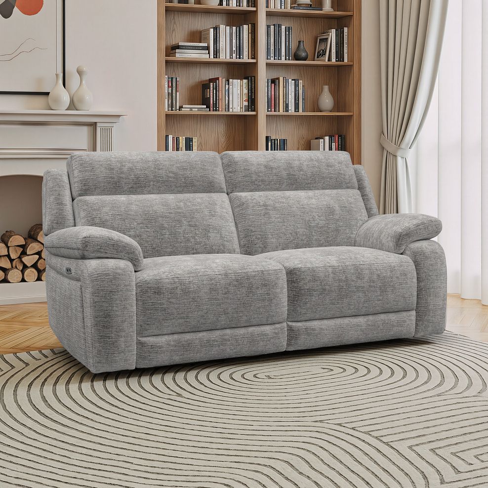 Emerson 3 Seater Electric Recliner Sofa in Luxe Grey Fabric 1