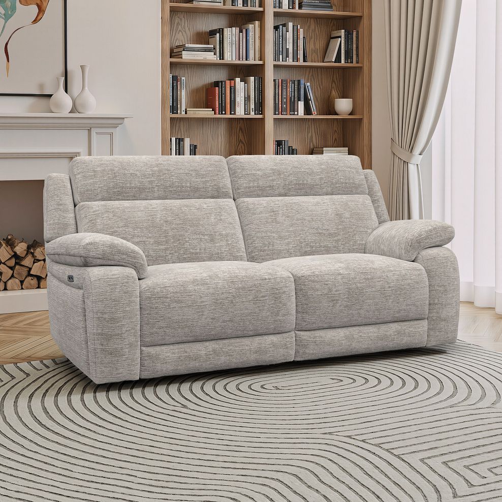 Emerson 3 Seater Electric Recliner Sofa in Luxe Natural Fabric 20