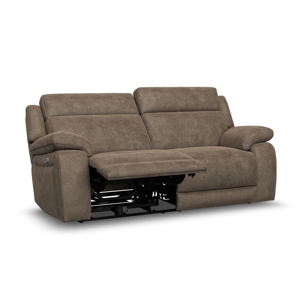 Emerson 3 Seater Electric Recliner Sofa in Miller Earth Brown Fabric 3