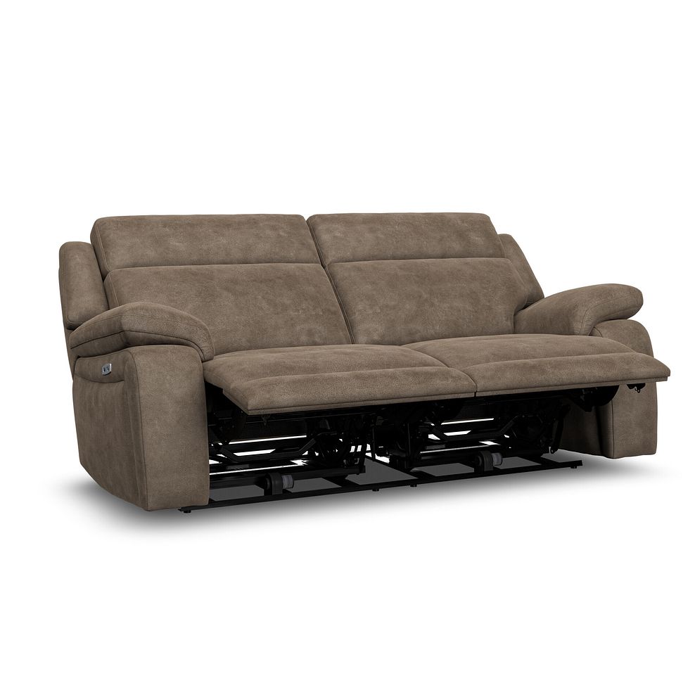 Emerson 3 Seater Electric Recliner Sofa in Miller Earth Brown Fabric 4