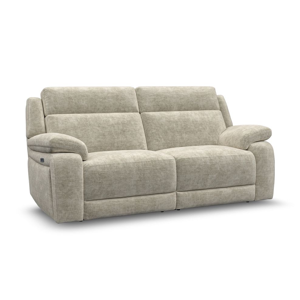 Emerson 3 Seater Electric Recliner Sofa in Plush Beige Fabric 1