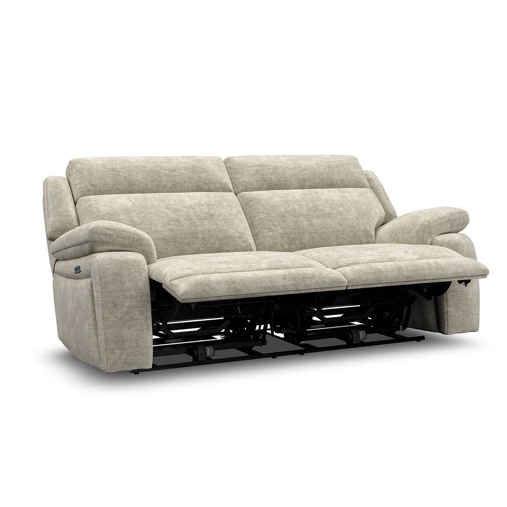 Emerson 3 Seater Electric Recliner Sofa in Plush Beige Fabric 4