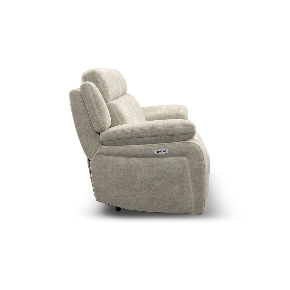 Emerson 3 Seater Electric Recliner Sofa in Plush Beige Fabric 7