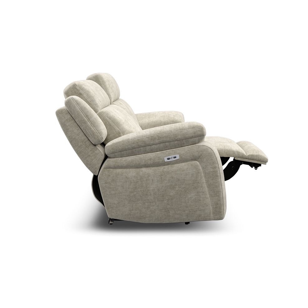 Emerson 3 Seater Electric Recliner Sofa in Plush Beige Fabric 8
