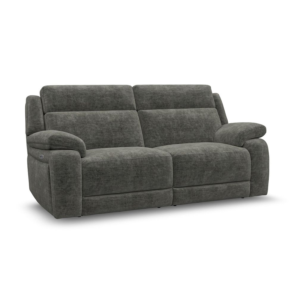 Emerson 3 Seater Electric Recliner Sofa in Plush Charcoal Fabric 1
