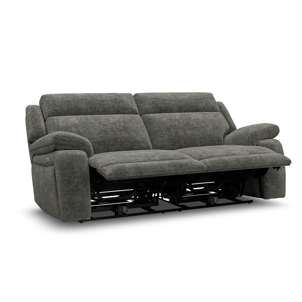 Emerson 3 Seater Electric Recliner Sofa in Plush Charcoal Fabric 4