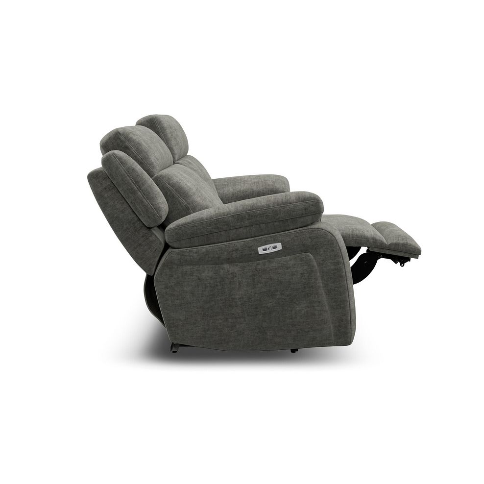 Emerson 3 Seater Electric Recliner Sofa in Plush Charcoal Fabric 8