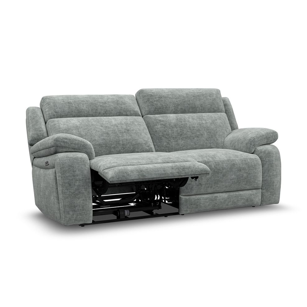 Emerson 3 Seater Electric Recliner Sofa in Plush Silver Fabric 3