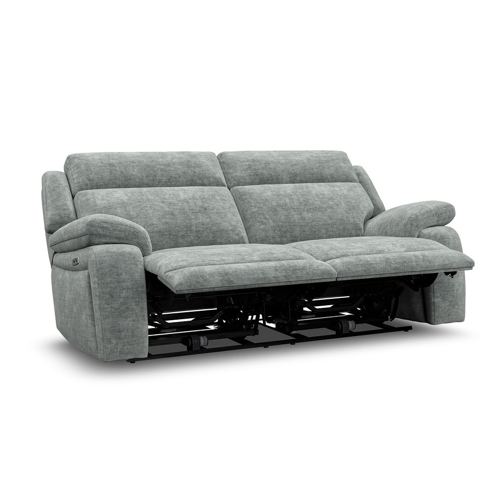 Emerson 3 Seater Electric Recliner Sofa in Plush Silver Fabric 4