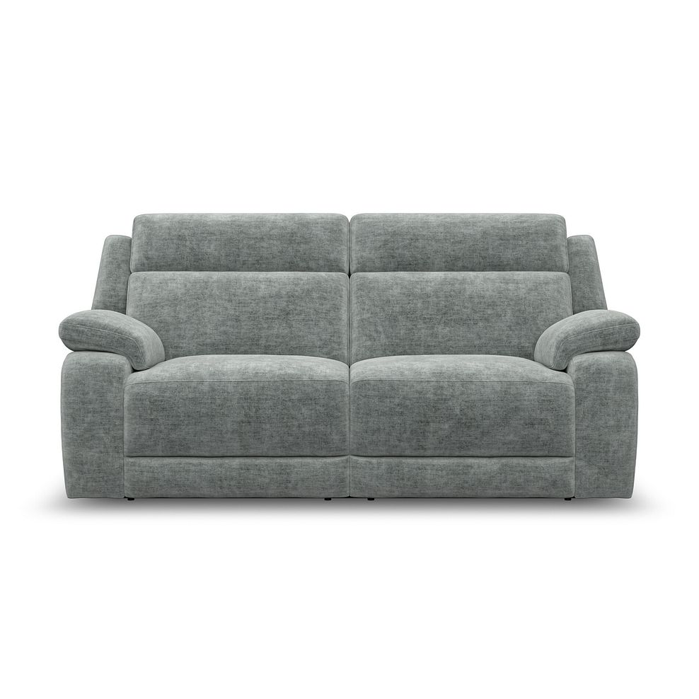 Emerson 3 Seater Electric Recliner Sofa in Plush Silver Fabric 5