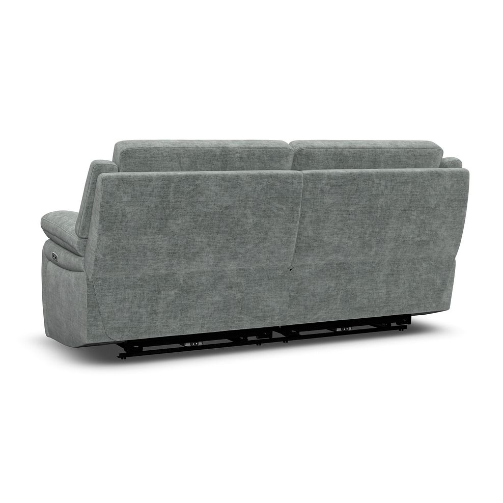 Emerson 3 Seater Electric Recliner Sofa in Plush Silver Fabric 6